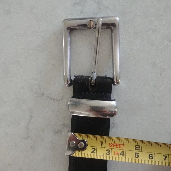 Custom Leather Mens made in Canada very dark black brown belt 36/90 - Picture 6 of 10